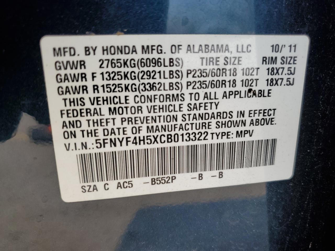 2012 Honda Pilot - Image 13