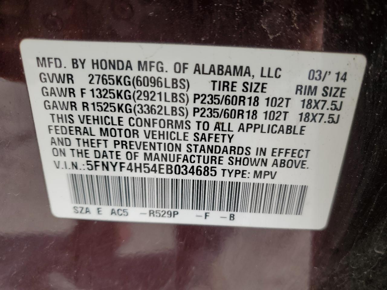 2014 Honda Pilot - Image 14