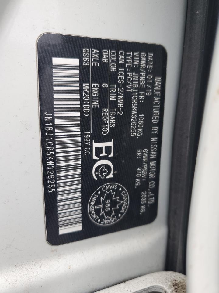 2019 Nissan Rogue Sport S VIN: JN1BJ1CR5KW326255 Lot: 49114855