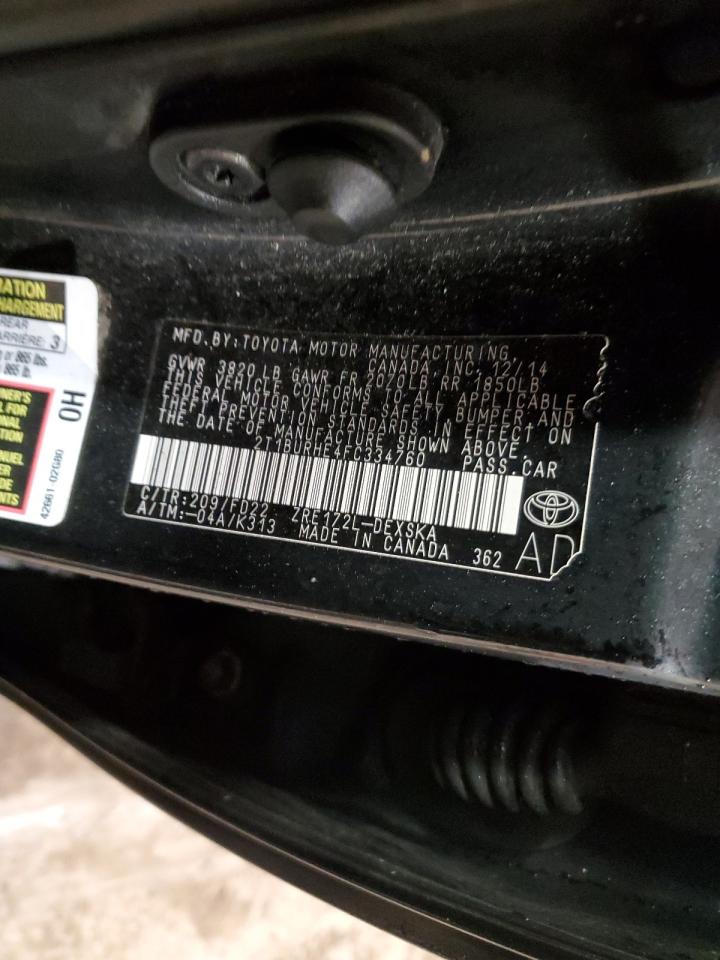 2015 Toyota Corolla L VIN: 2T1BURHE4FC334760 Lot: 50232555