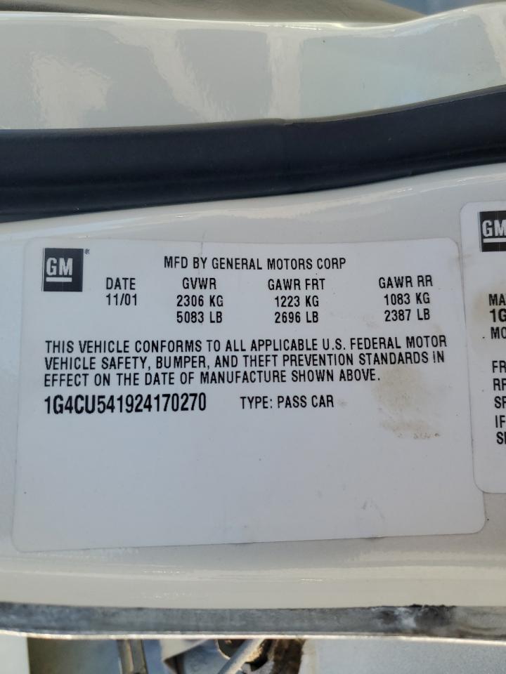 2002 Buick Park Avenue Ultra VIN: 1G4CU541924170270 Lot: 48376845