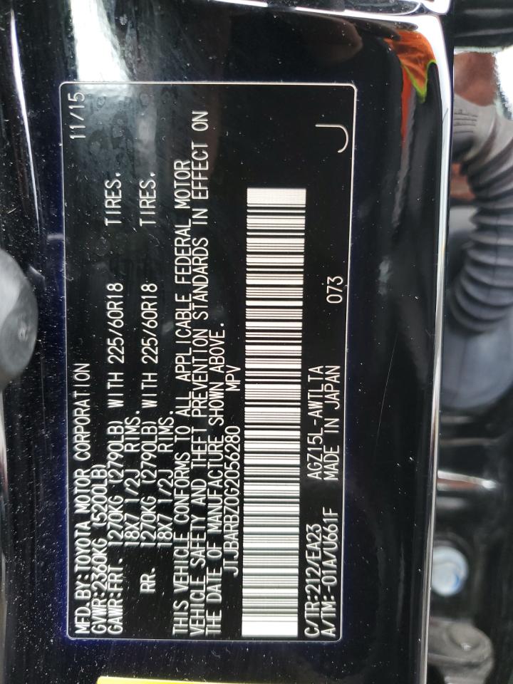 2016 Lexus Nx 200T Base VIN: JTJBARBZ0G2056280 Lot: 50933005
