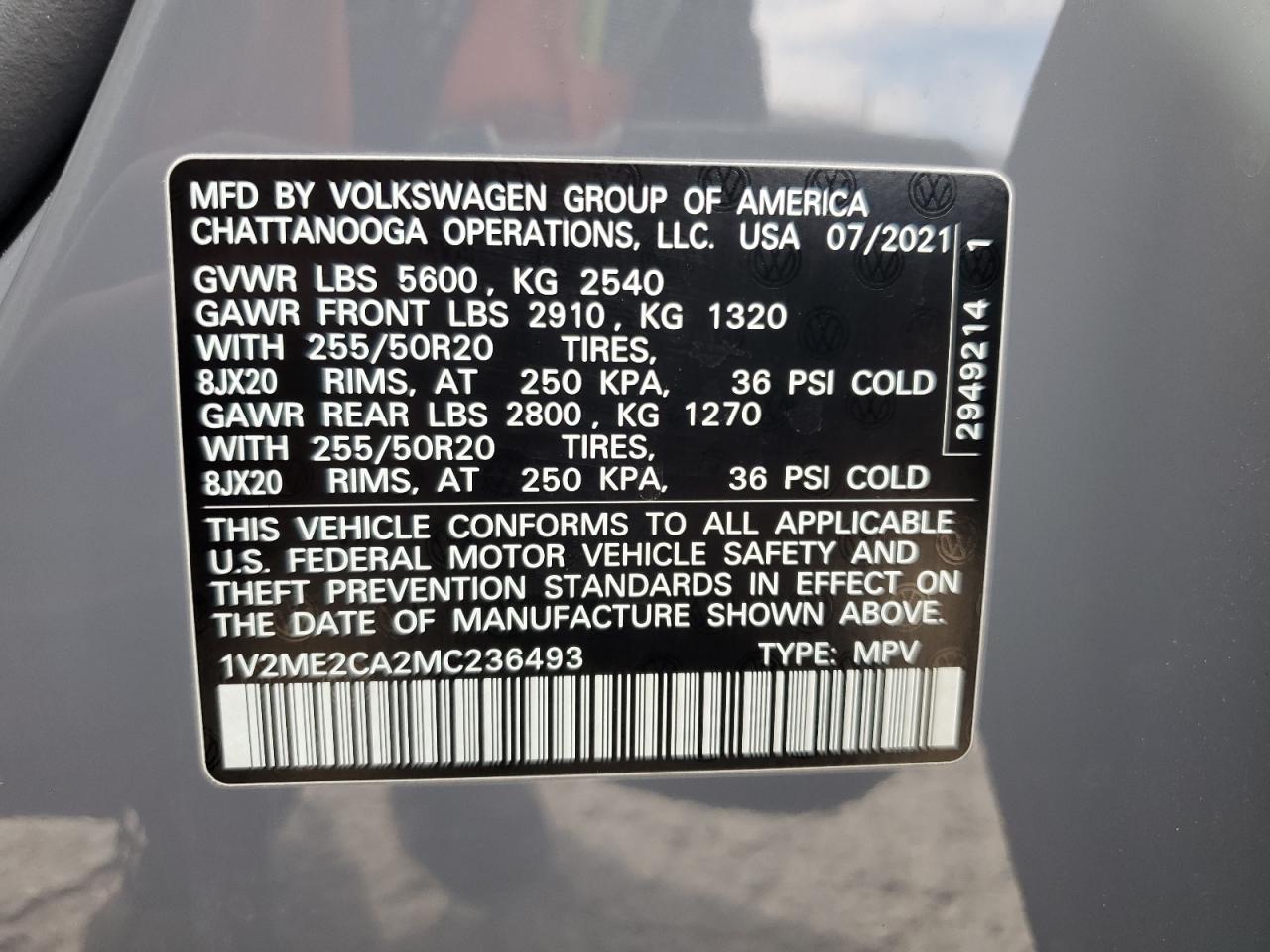 2021 Volkswagen Atlas - Image 14