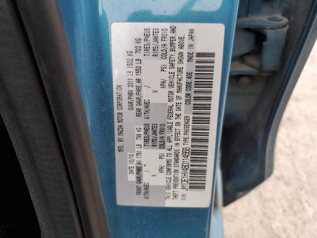 2011 Mazda Mazda2 VIN: JM1DE1HY4B0114668 Lot: 49295255