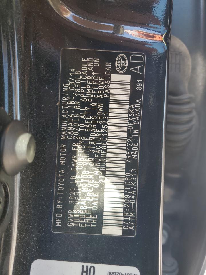 2014 Toyota Corolla L VIN: 2T1BURHE8EC125231 Lot: 49415905