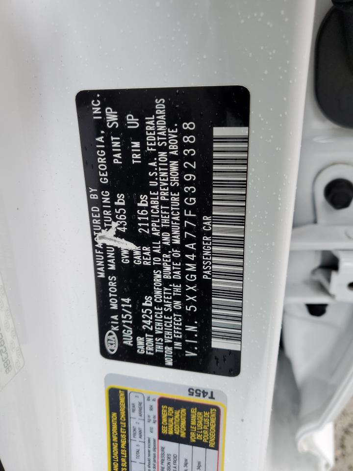 2015 Kia Optima Lx VIN: 5XXGM4A77FG392388 Lot: 49349225