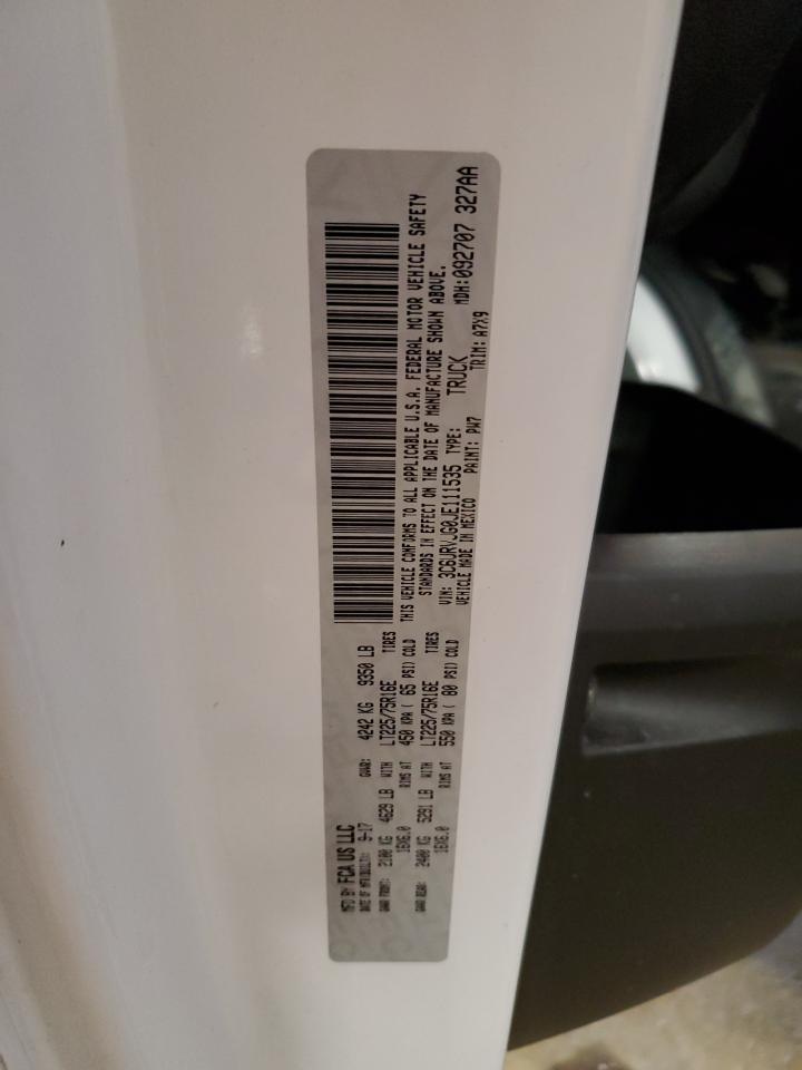 2018 Ram Promaster 3500 3500 High VIN: 3C6URVJG0JE111535 Lot: 47322625