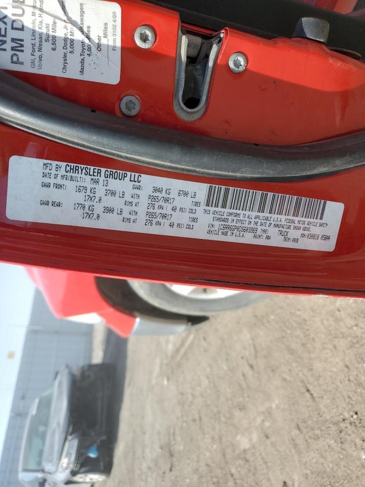 2013 Ram 1500 Slt VIN: 1C6RR6GP0DS603969 Lot: 51096645