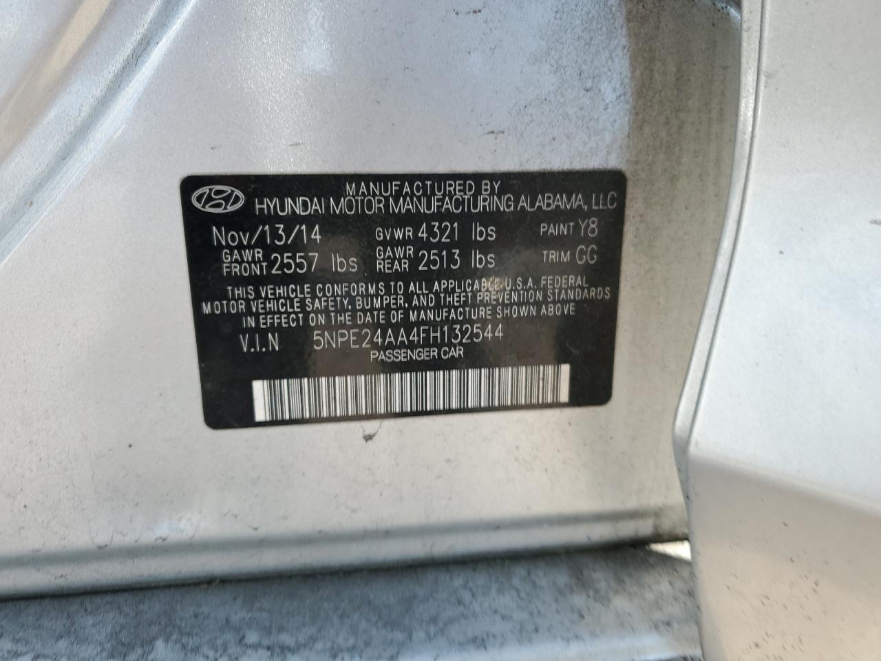 2015 Hyundai Sonata Eco VIN: 5NPE24AA4FH132544 Lot: 50469865