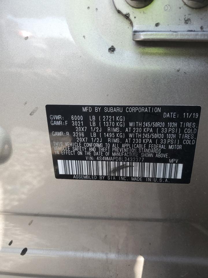 2020 Subaru Ascent Limited VIN: 4S4WMAPD8L3432377 Lot: 50400735