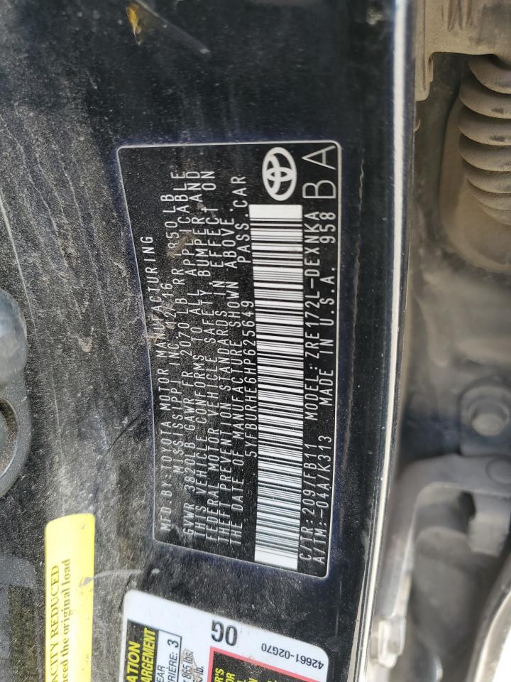 2017 Toyota Corolla L VIN: 5YFBURHE6HP625649 Lot: 50504695