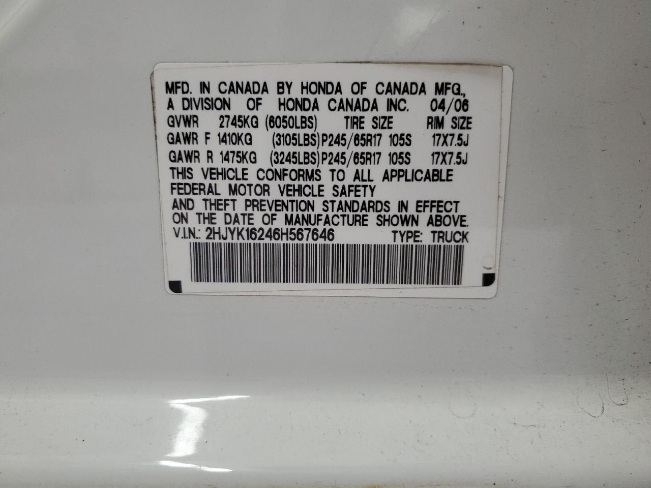 2006 Honda Ridgeline - Image 12