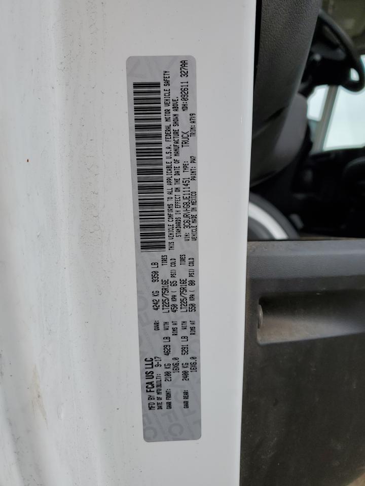 2018 Ram Promaster 3500 3500 High VIN: 3C6URVHG8JE111451 Lot: 48384525