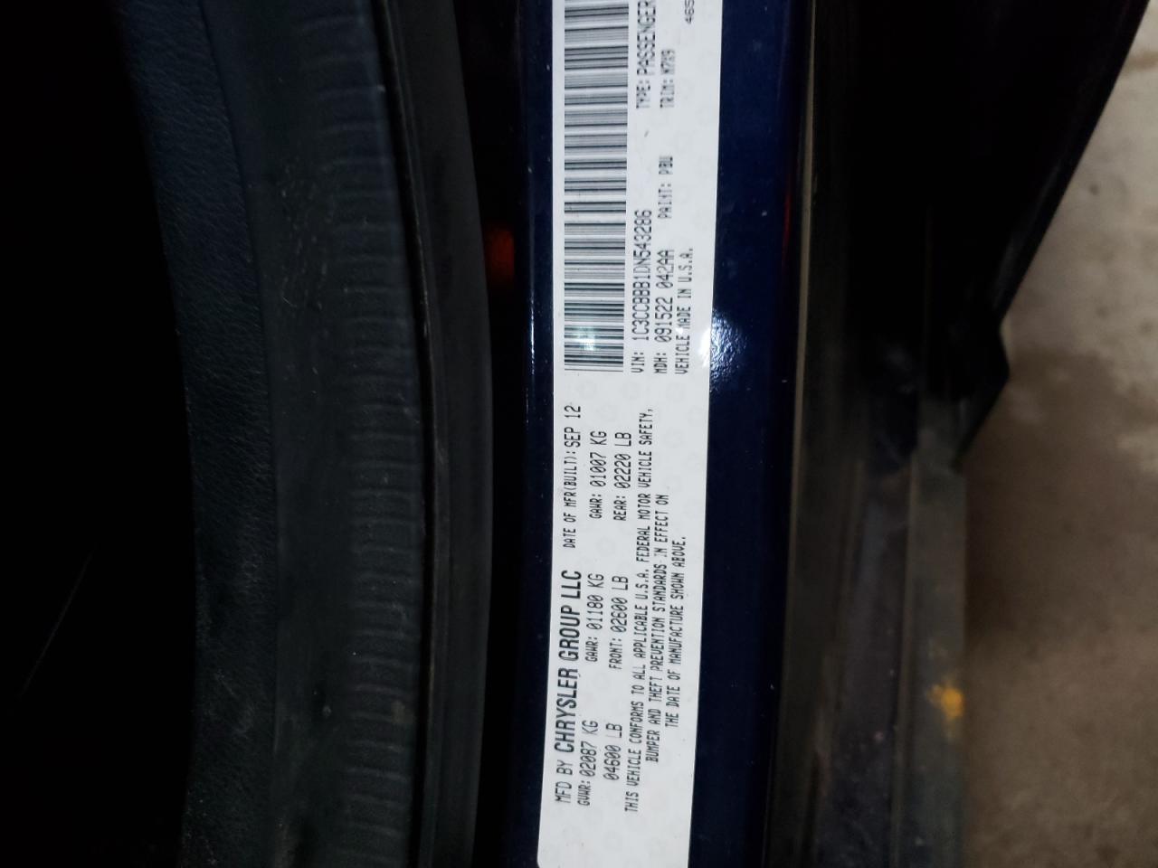 2013 Chrysler 200 Touring VIN: 1C3CCBBB1DN543286 Lot: 48379045