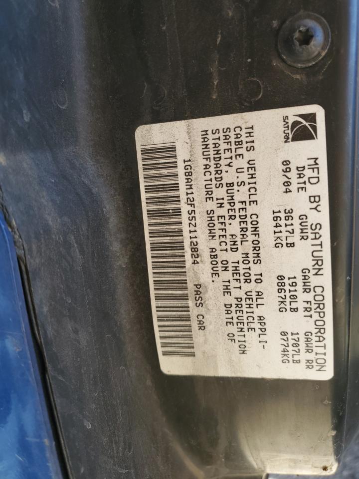 2005 Saturn Ion Level 2 VIN: 1G8AM12F55Z112824 Lot: 49664875