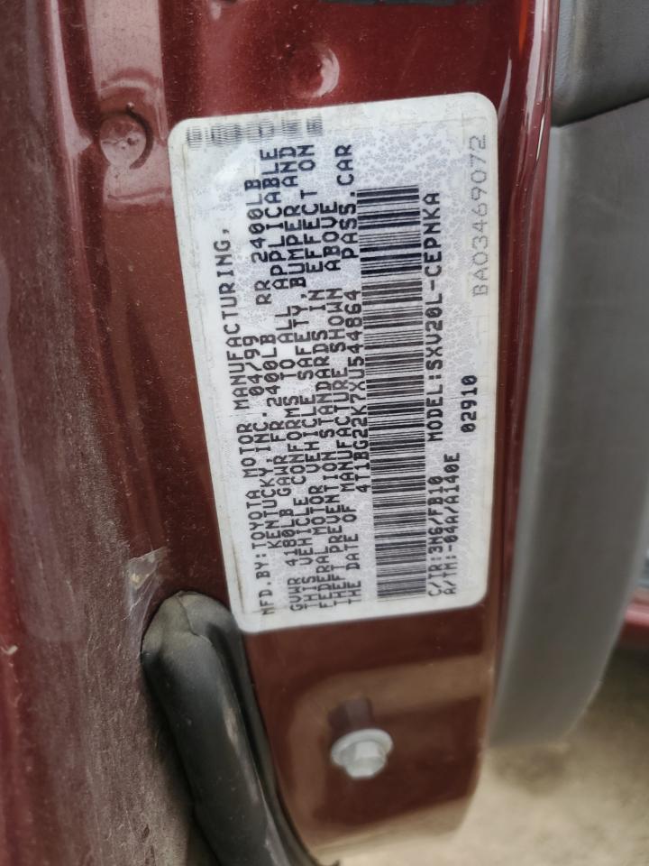 1999 Toyota Camry Ce VIN: 4T1BG22K7XU544864 Lot: 50327875