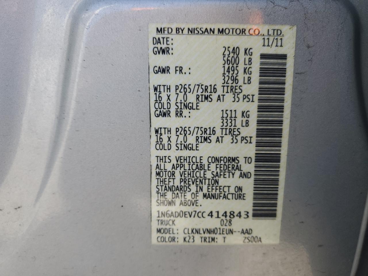 2012 Nissan Navara (Frontier) - Image 14