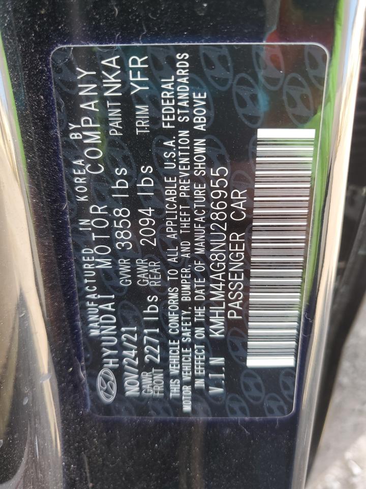 2022 Hyundai Elantra Sel VIN: KMHLM4AG8NU286955 Lot: 51148445