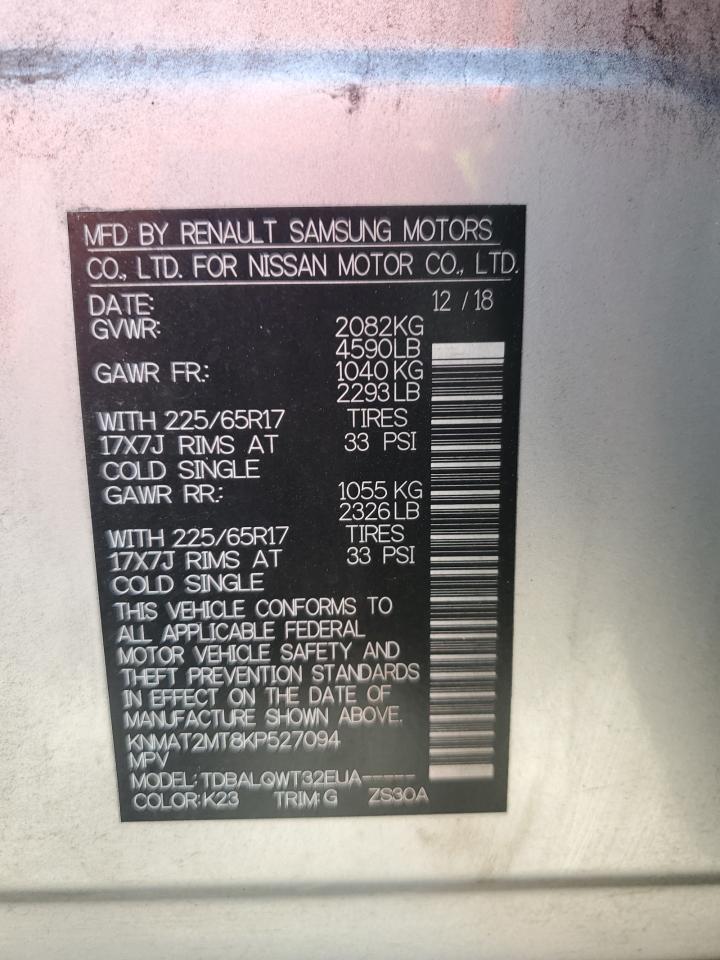 KNMAT2MT8KP527094 Nissan Rogue 2019. Фото: 13