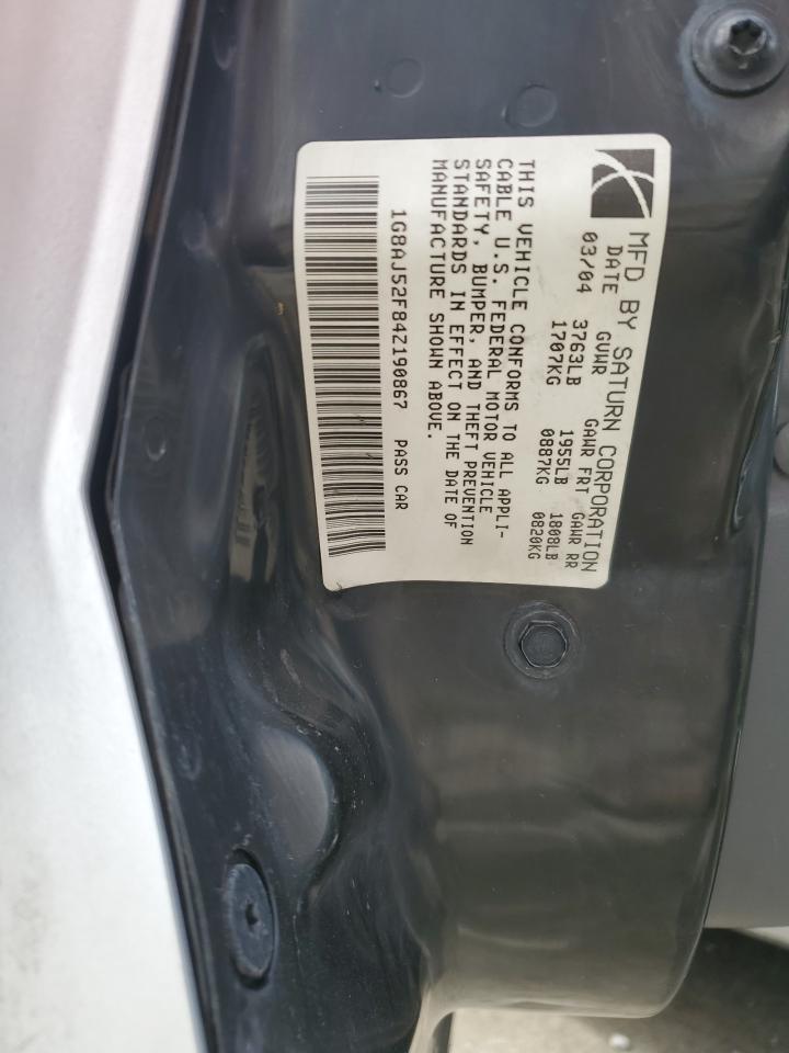 2004 Saturn Ion Level 2 VIN: 1G8AJ52F84Z190867 Lot: 51138925