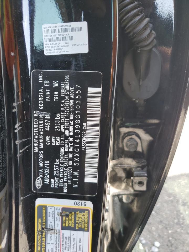 2016 Kia Optima Lx VIN: 5XXGT4L39GG103557 Lot: 49592205