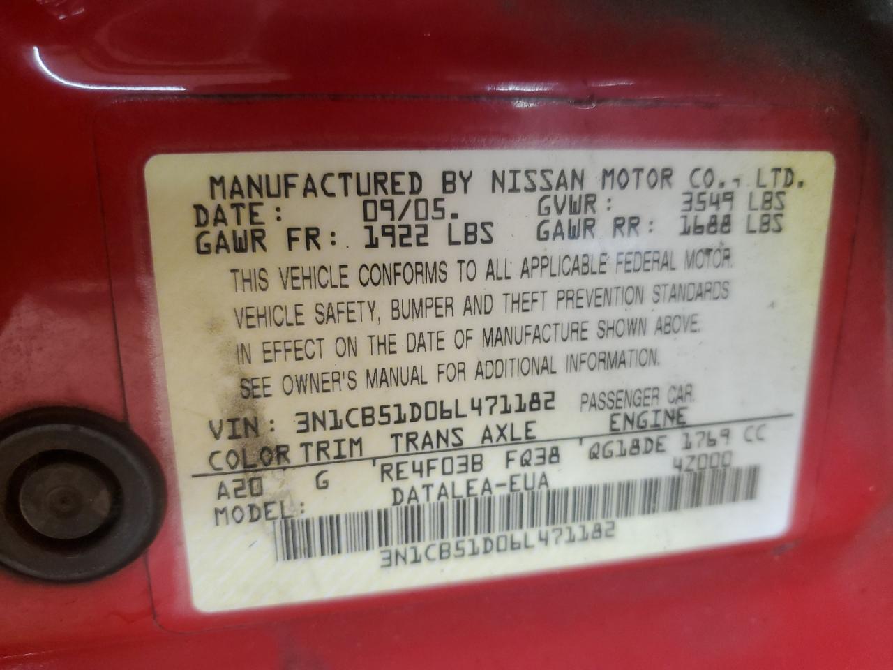 2006 Nissan Sentra - Image 13