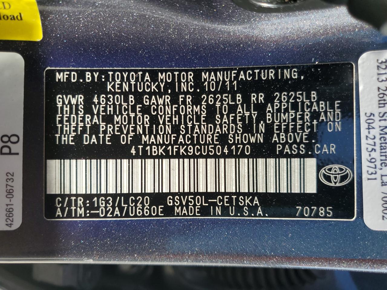 2012 Toyota Camry - Image 12