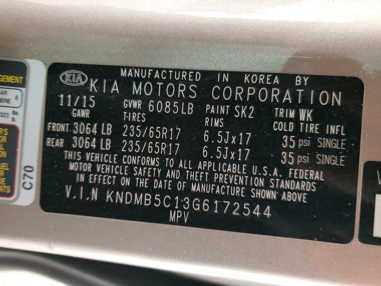 2016 Kia Sedona - Image 15