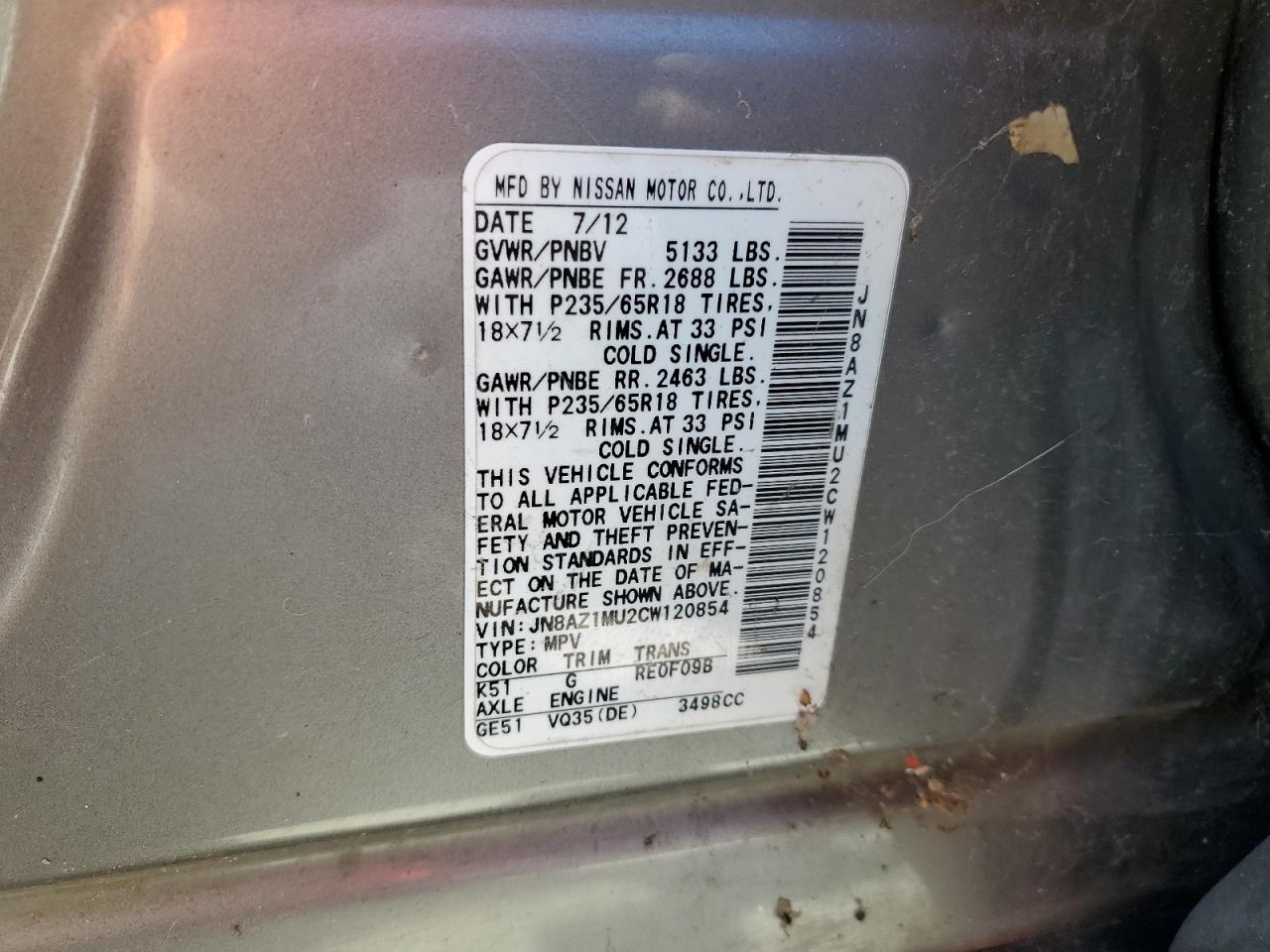 2012 Nissan Murano - Image 12