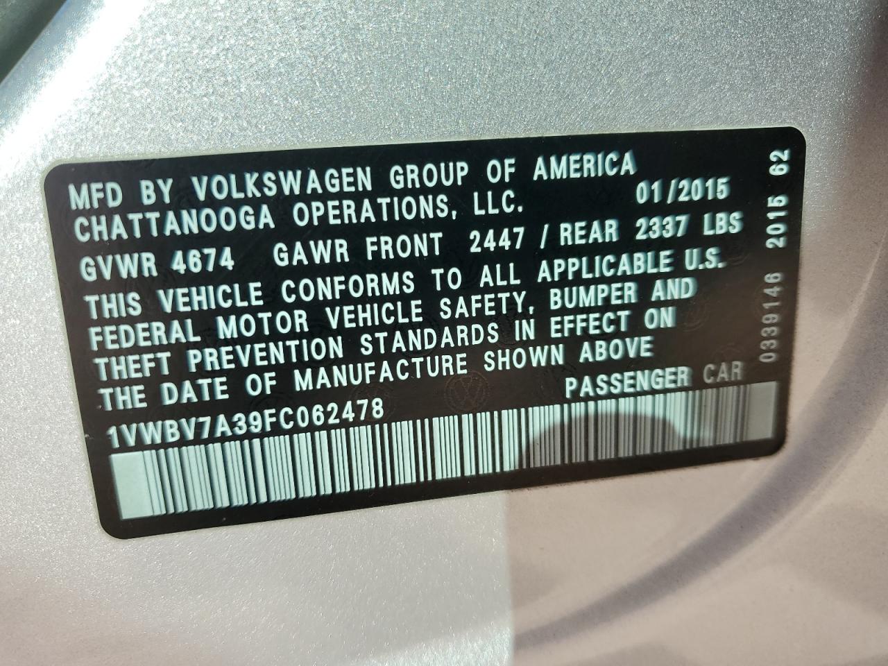 2015 Volkswagen Passat - Image 13