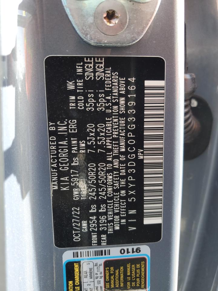 2023 Kia Telluride Ex VIN: 5XYP3DGC0PG339164 Lot: 50011535
