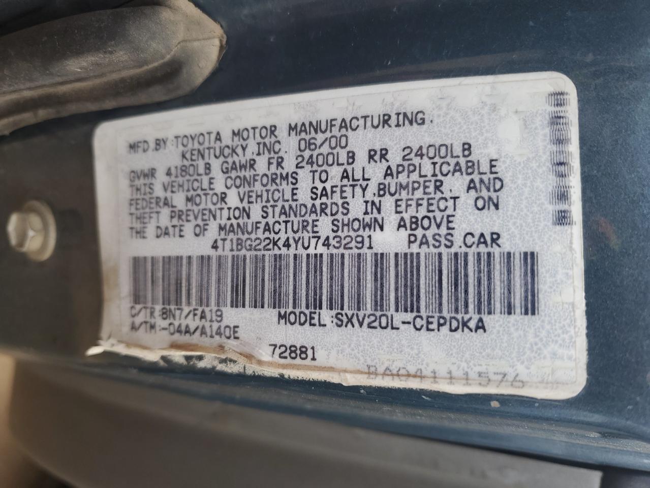 2000 Toyota Camry - Image 12