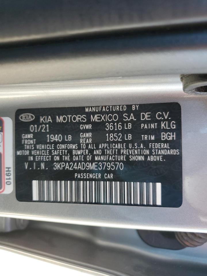2021 Kia Rio Lx VIN: 3KPA24AD9ME379570 Lot: 48666325