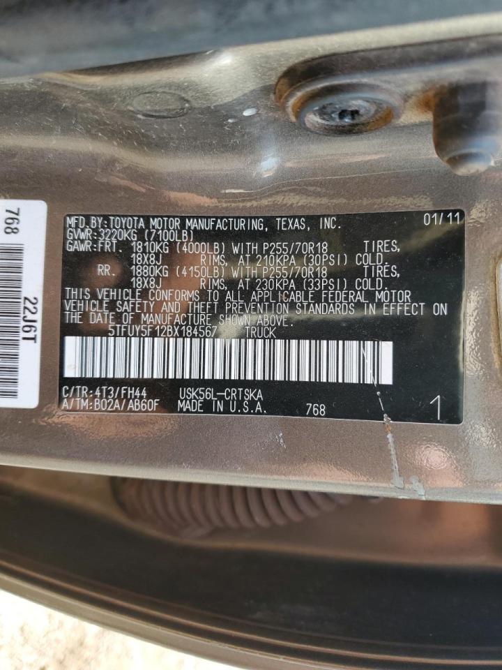 2011 Toyota Tundra Double Cab Sr5 VIN: 5TFUY5F12BX184567 Lot: 47088505