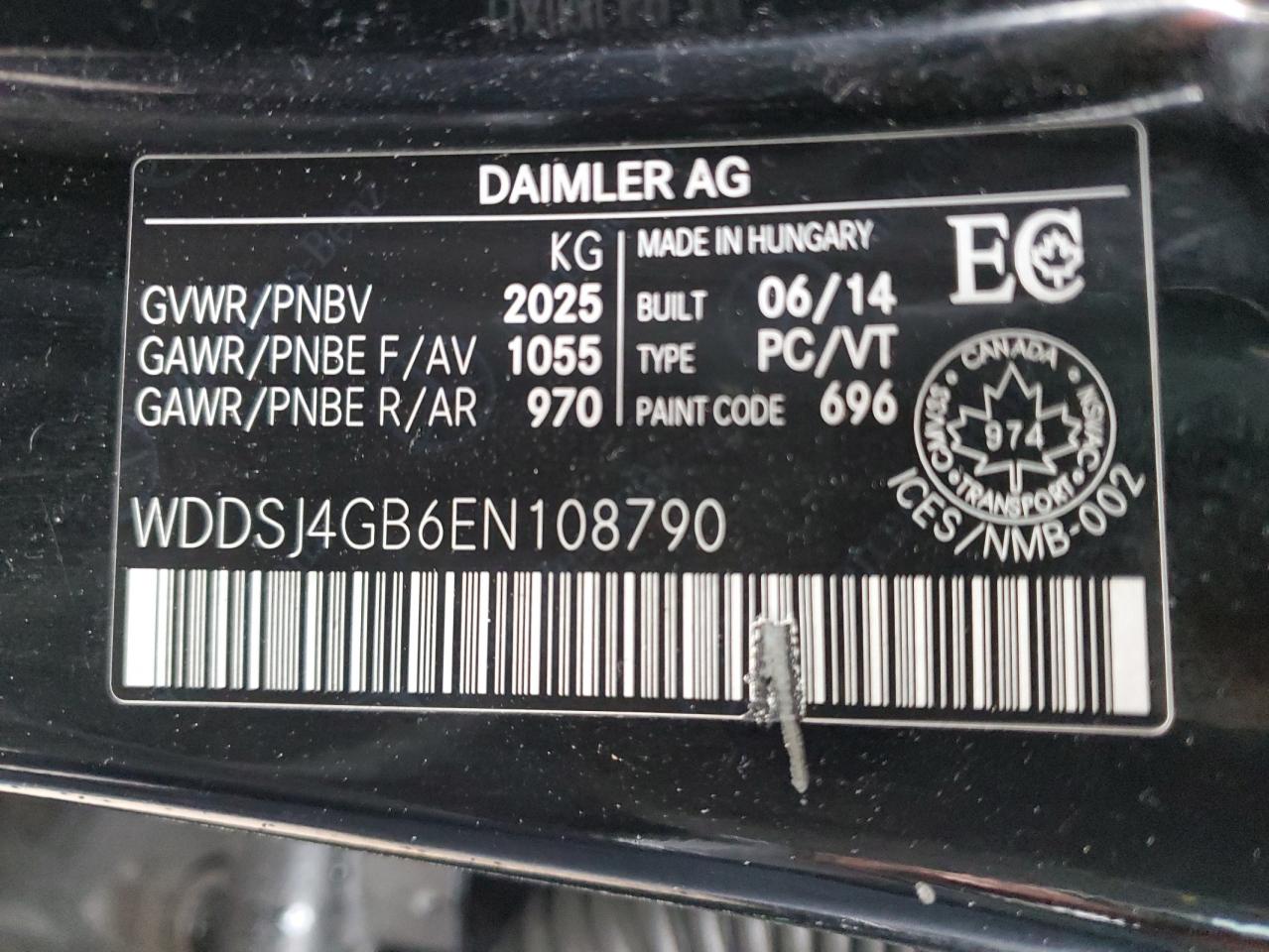2014 Mercedes-Benz Cla 250 4Matic VIN: WDDSJ4GB6EN108790 Lot: 47625395