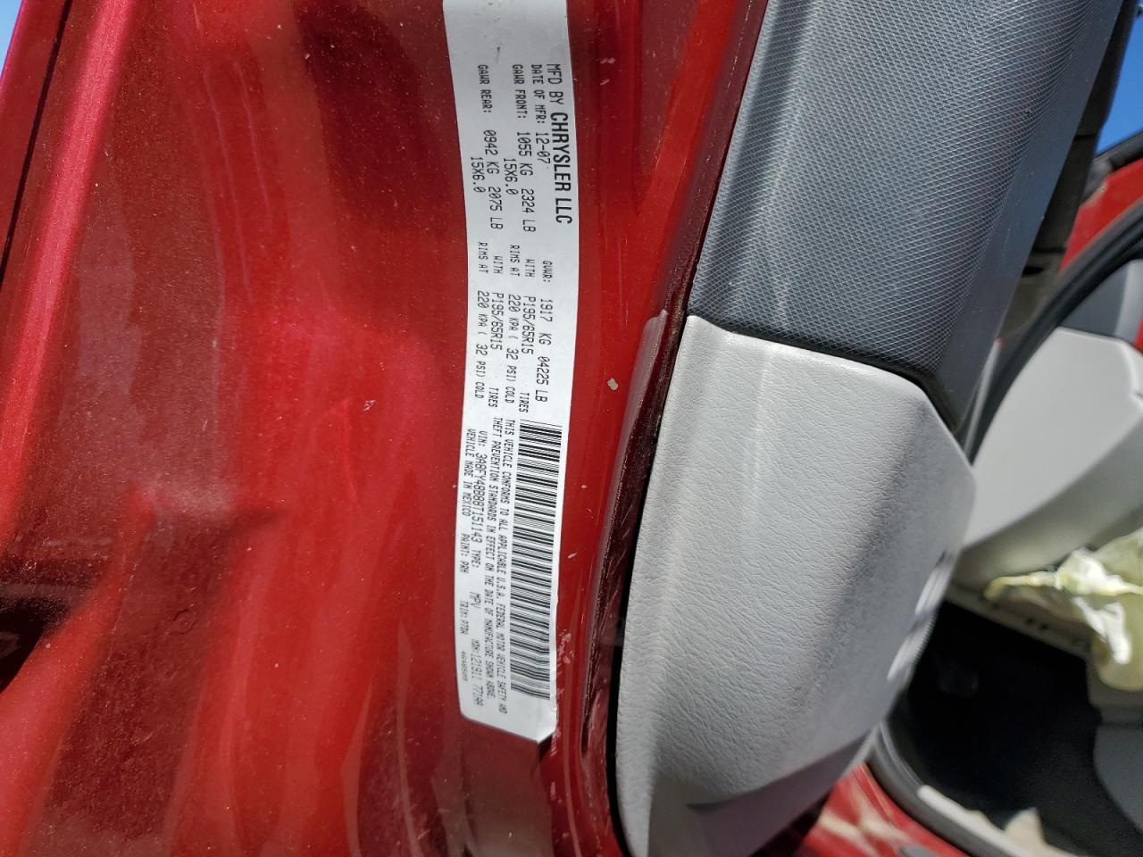 2008 Chrysler Pt Cruiser VIN: 3A8FY48B88T151143 Lot: 50057565