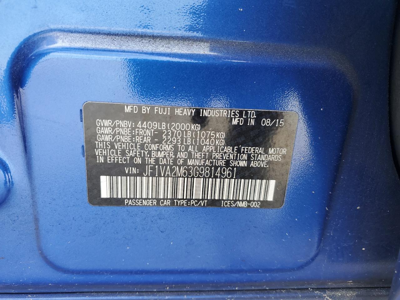 2016 Subaru WRX - Image 13