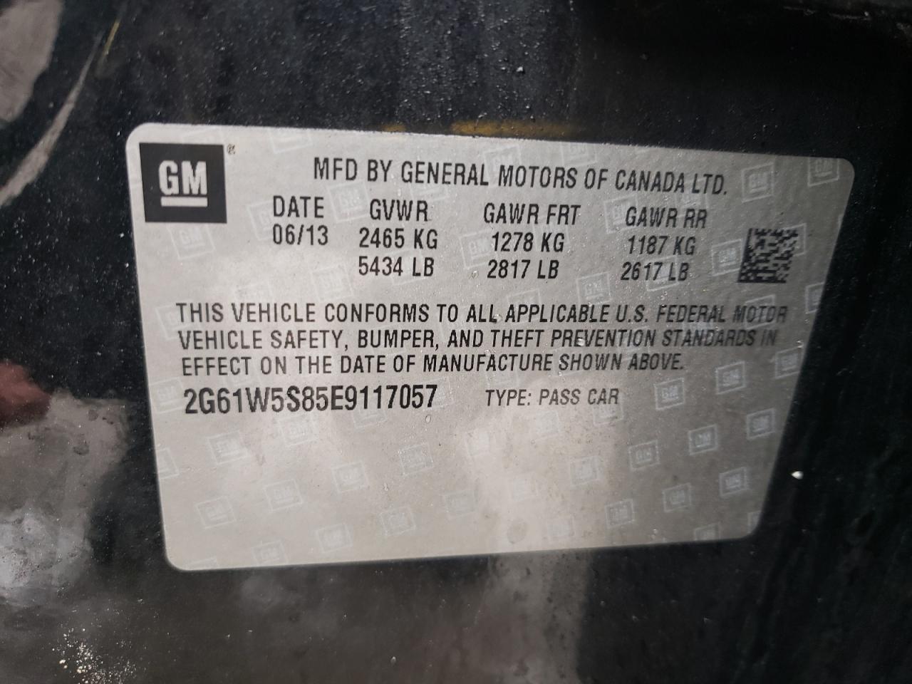 2014 Cadillac Xts Vsport Platinum VIN: 2G61W5S85E9117057 Lot: 47468035