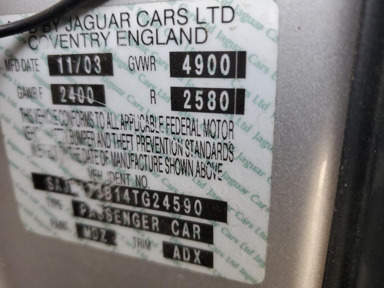 2004 Jaguar Xjr S VIN: SAJWA73B14TG24590 Lot: 48438705