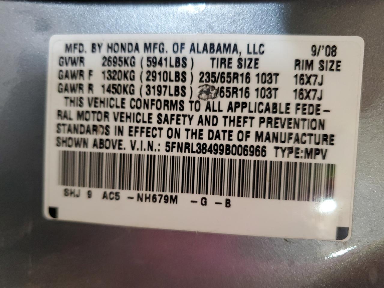 2009 Honda Odyssey - Image 13