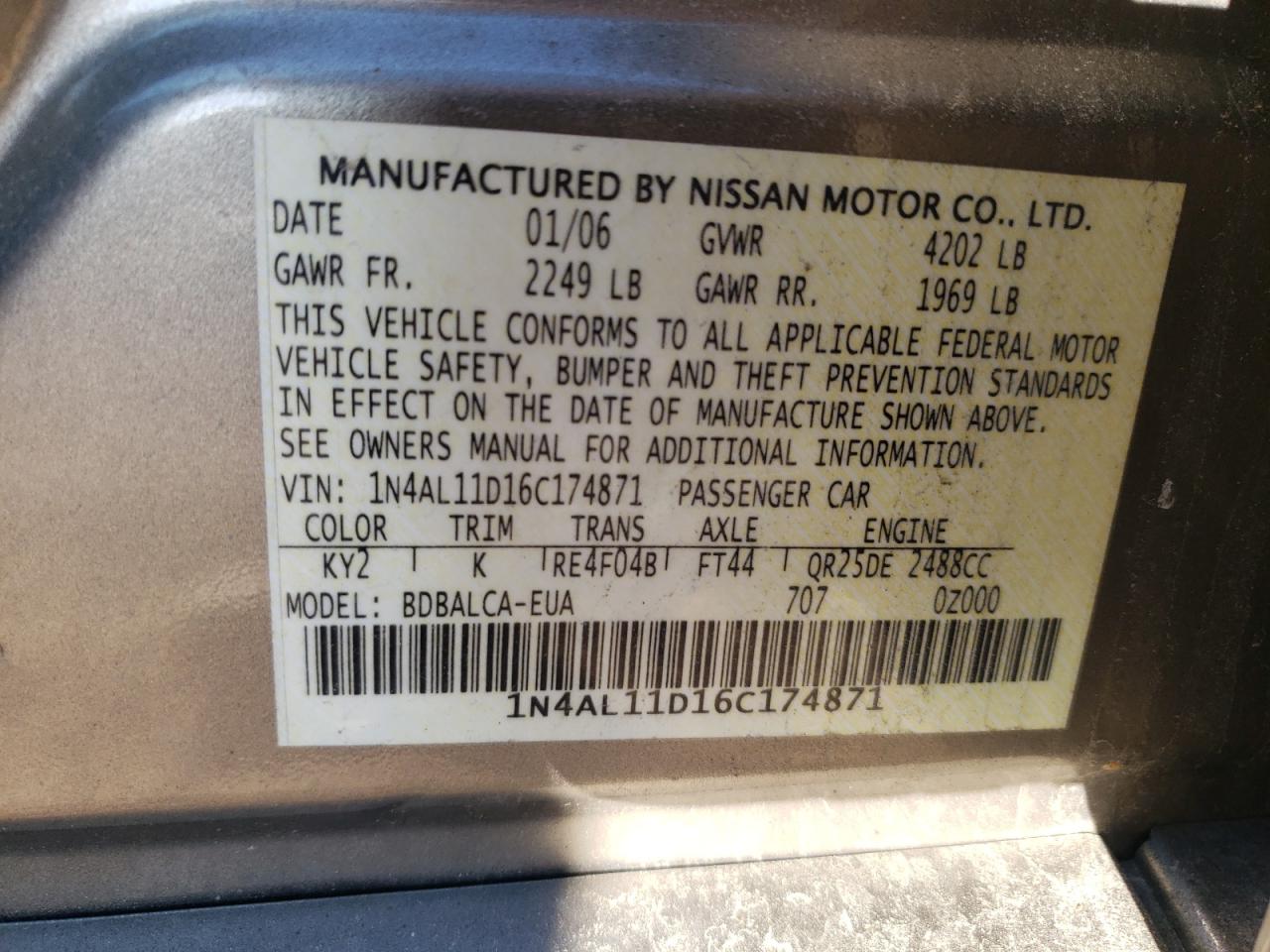 2006 Nissan Altima - Image 14
