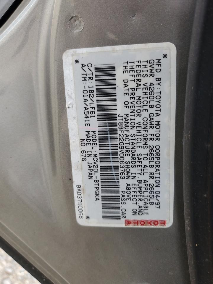 1997 Lexus Es 300 VIN: JT8BF22G9V0063763 Lot: 48317435