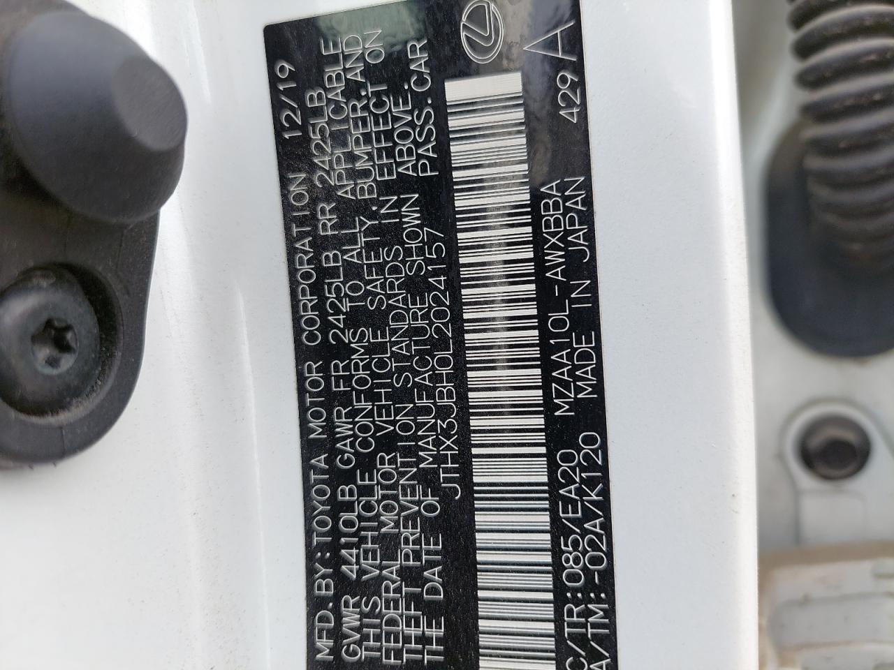 JTH3JBH0L2024157 - 2020 Lexus UX200 - #47707545