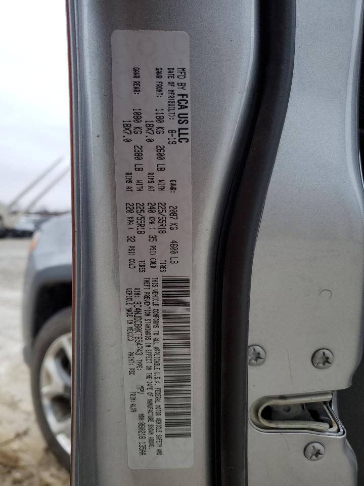 2019 Jeep Compass Limited VIN: 3C4NJDCB0KT854743 Lot: 47942315