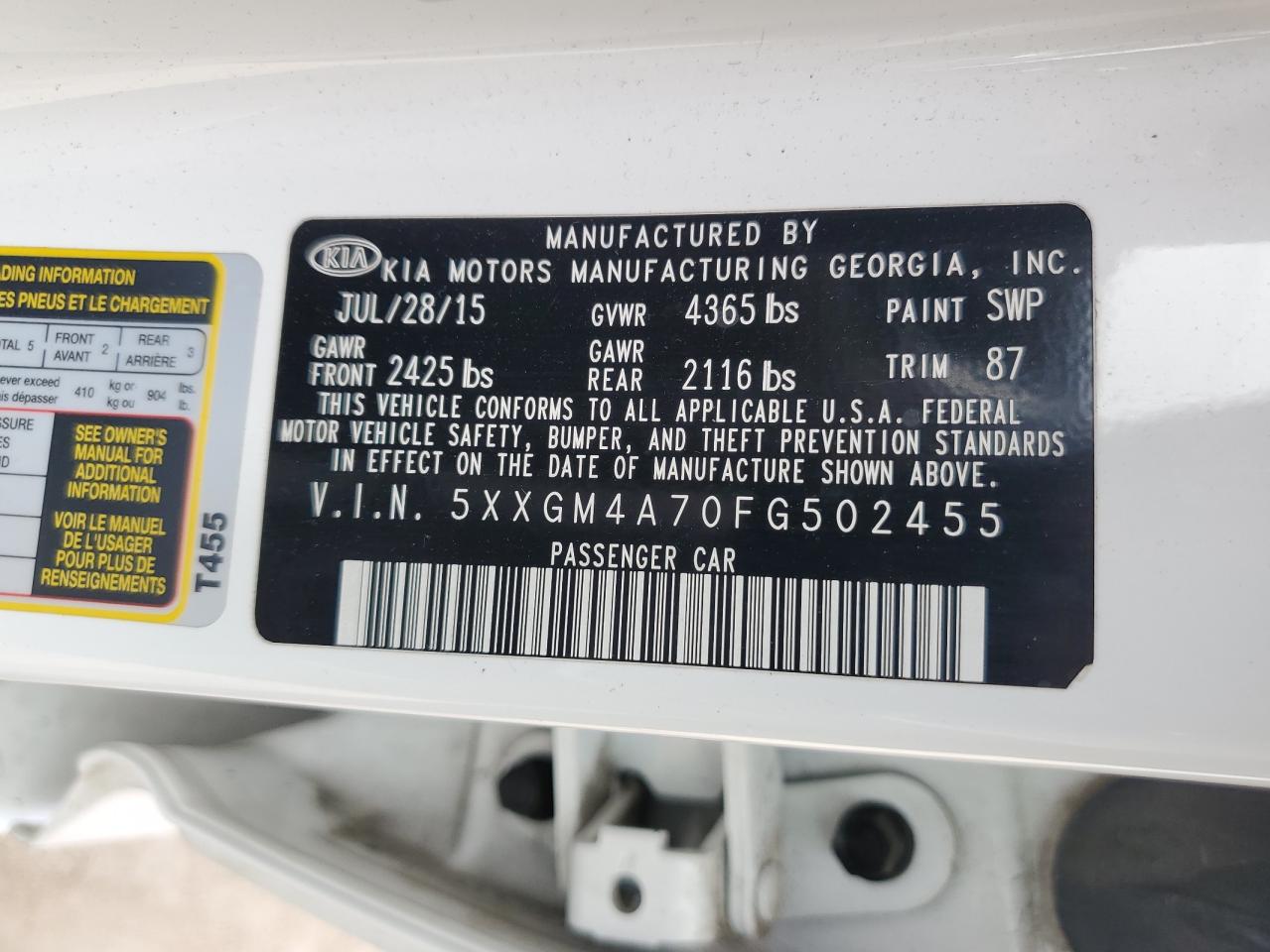 2015 Kia Optima - Image 14