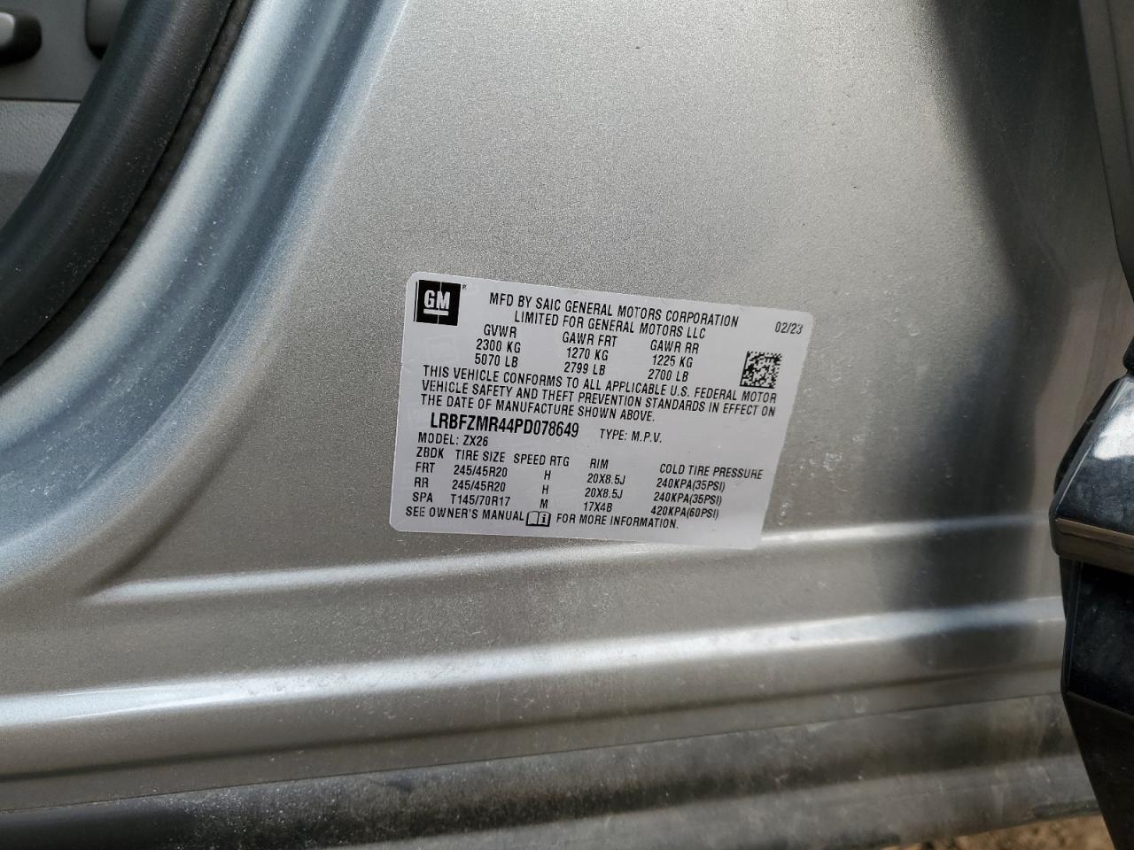 2023 Buick Envision Preferred VIN: LRBFZMR44PD078649 Lot: 49538585