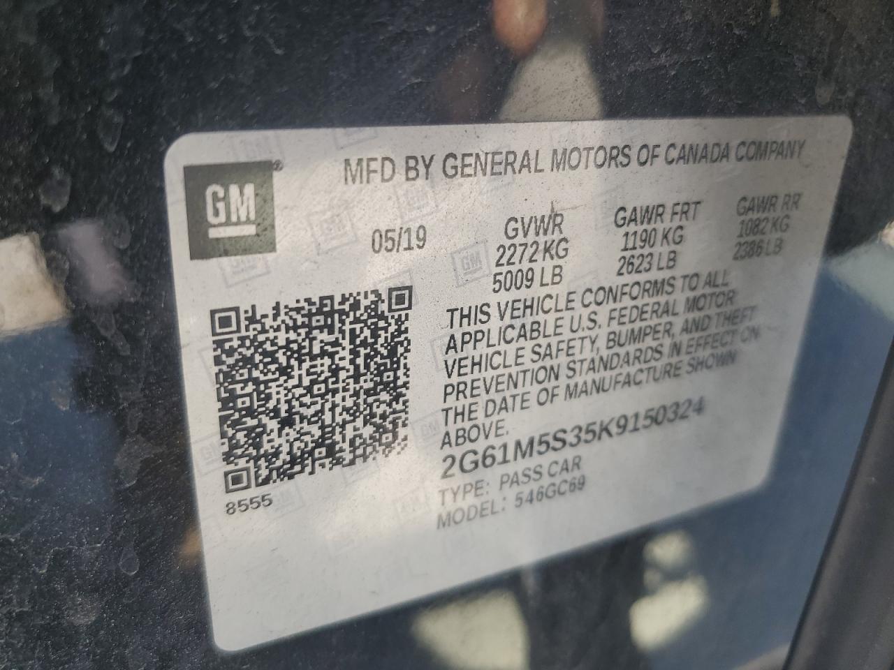 2019 Cadillac Xts Luxury VIN: 2G61M5S35K9150324 Lot: 48564515