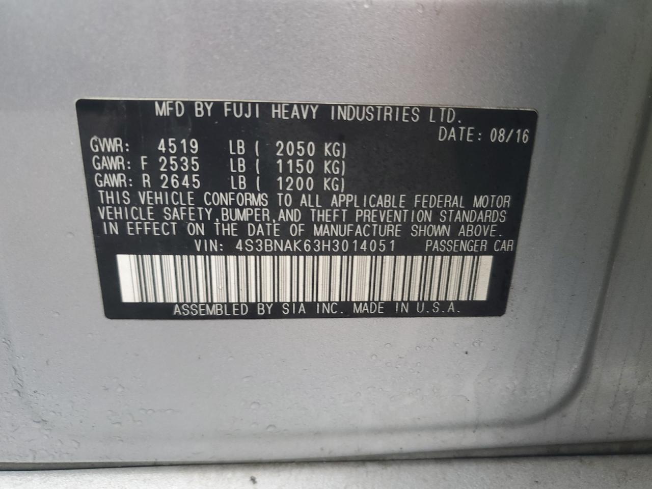 2017 Subaru Legacy - Image 12