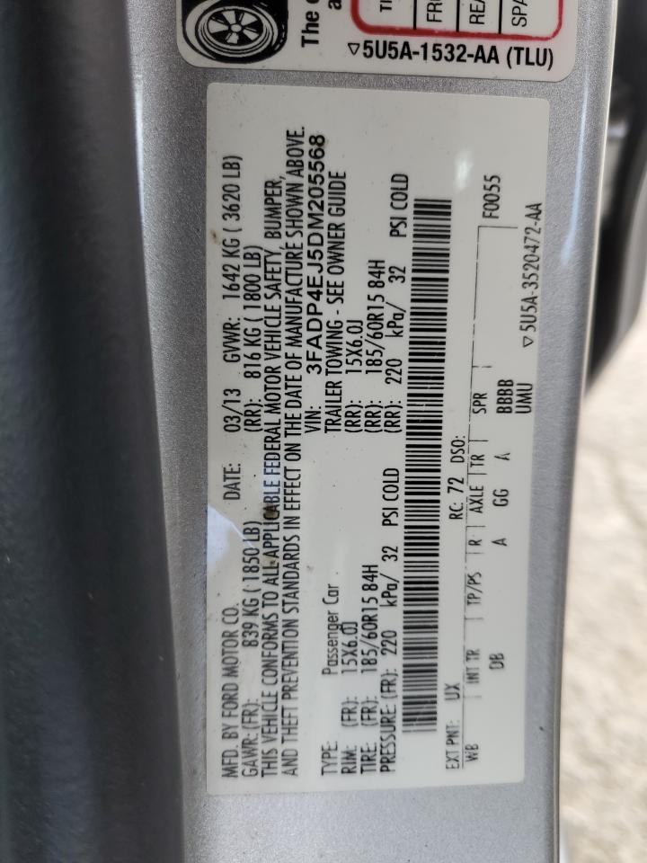 2013 Ford Fiesta Se VIN: 0LDL0T46545565 Lot: 50397385