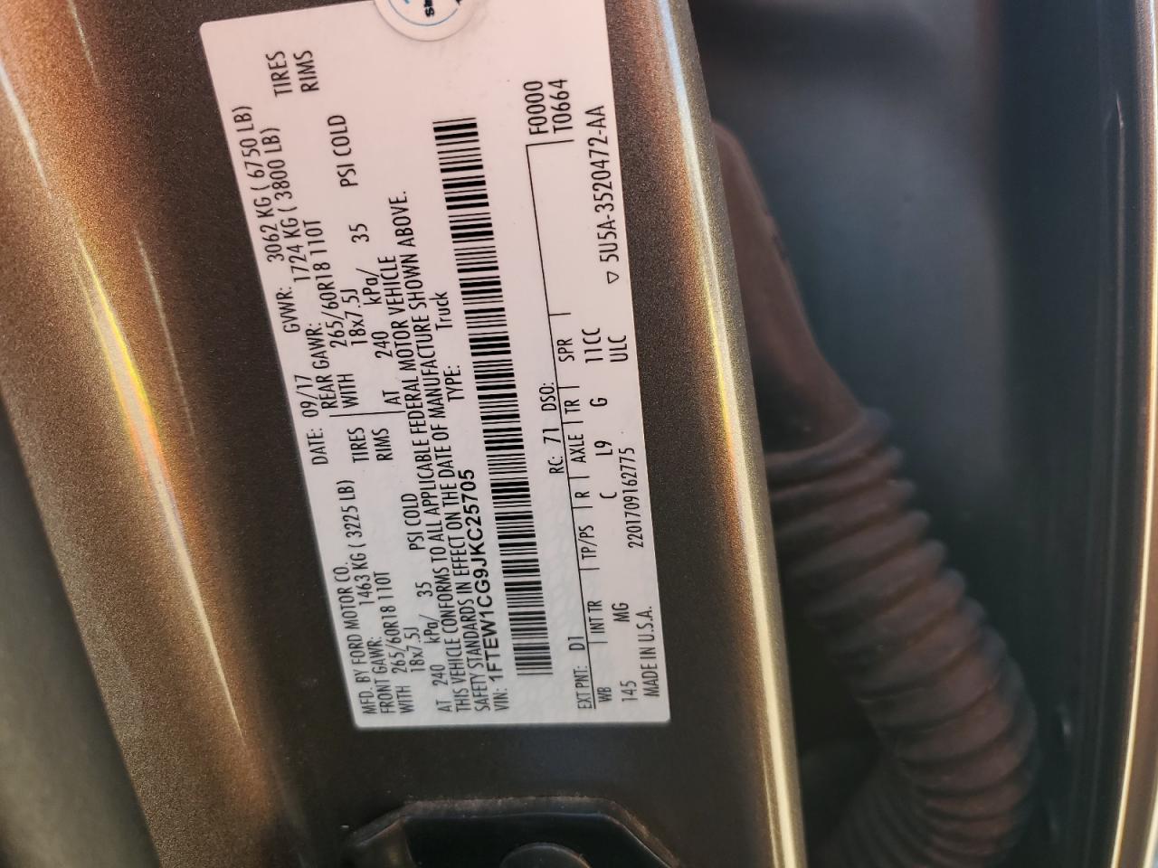 1FTEW1CG9JKC25705 FORD F-150 2018